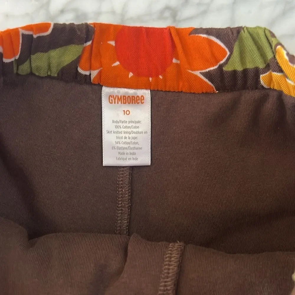 Girls Sunflower Tiered Skort - Harvest - Brown Sz 10